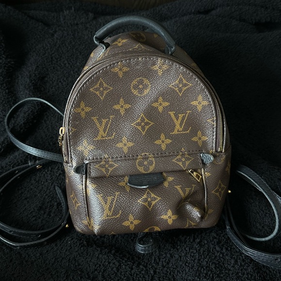 Louis Vuitton Palm Springs Mini Backpack Monogram Brown Leather Crossbody Bag - Picture 1 of 11